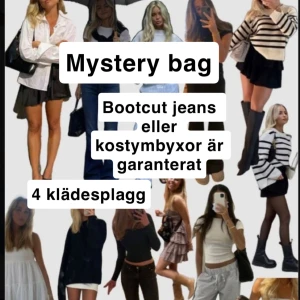 Mystery bag (finns i xs eller s) - En mysteybag med 4 plagg (ett par bootcut jeans eller kostymbyxor är garanterat).  