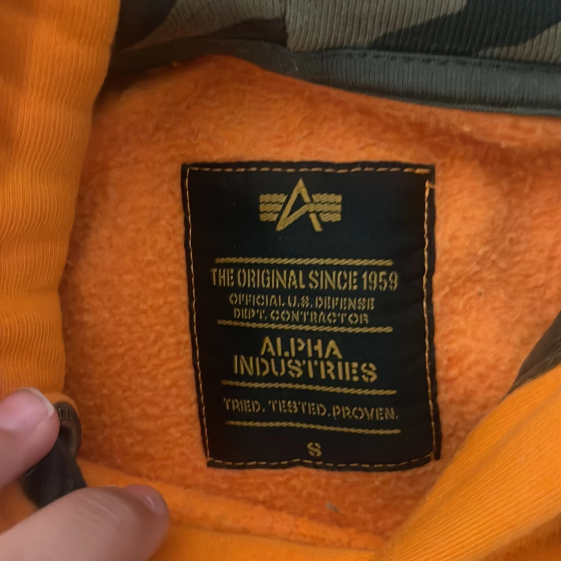 Orange hoodie Alpha Industries S - 2