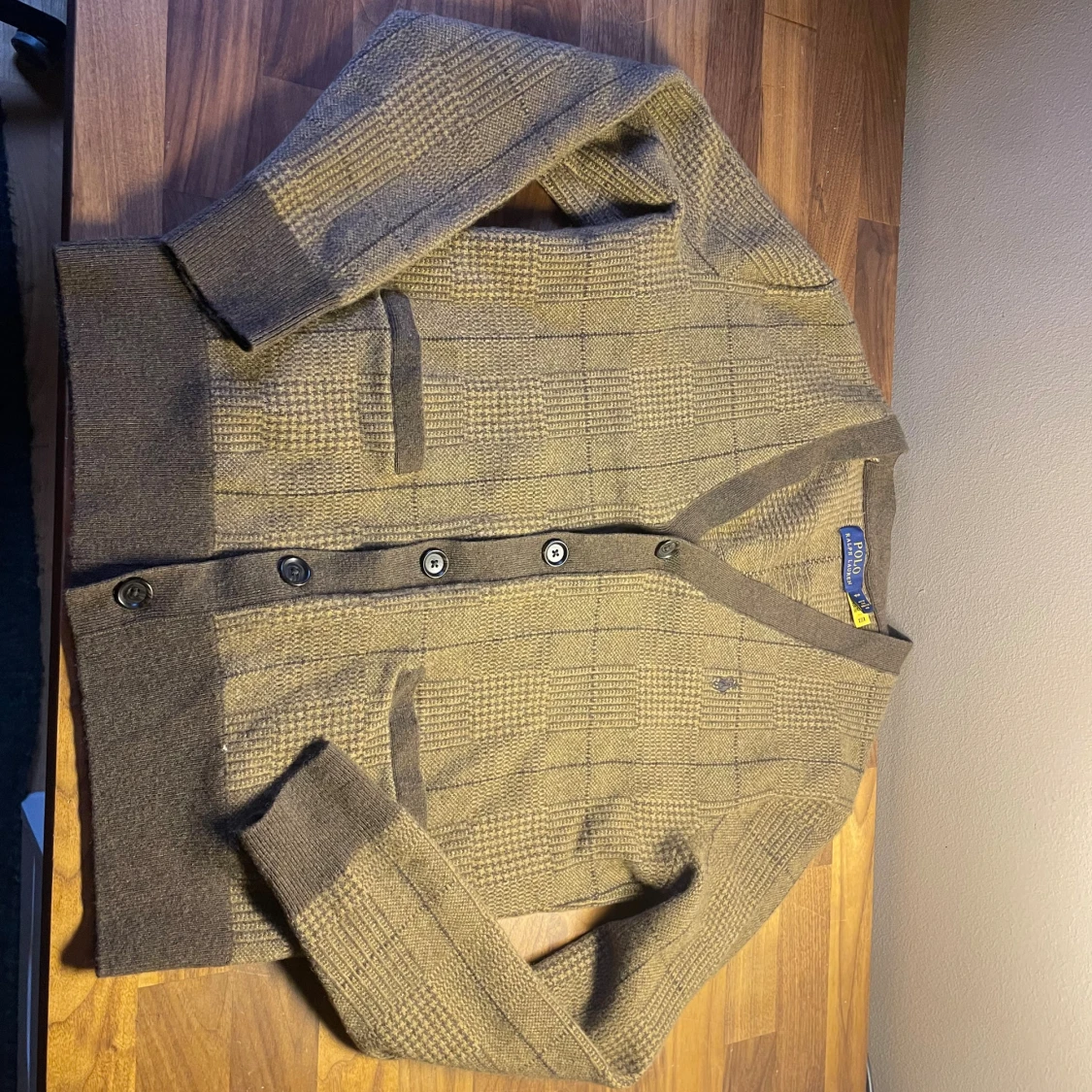 Brun rutig kofta från Polo Ralph Lauren