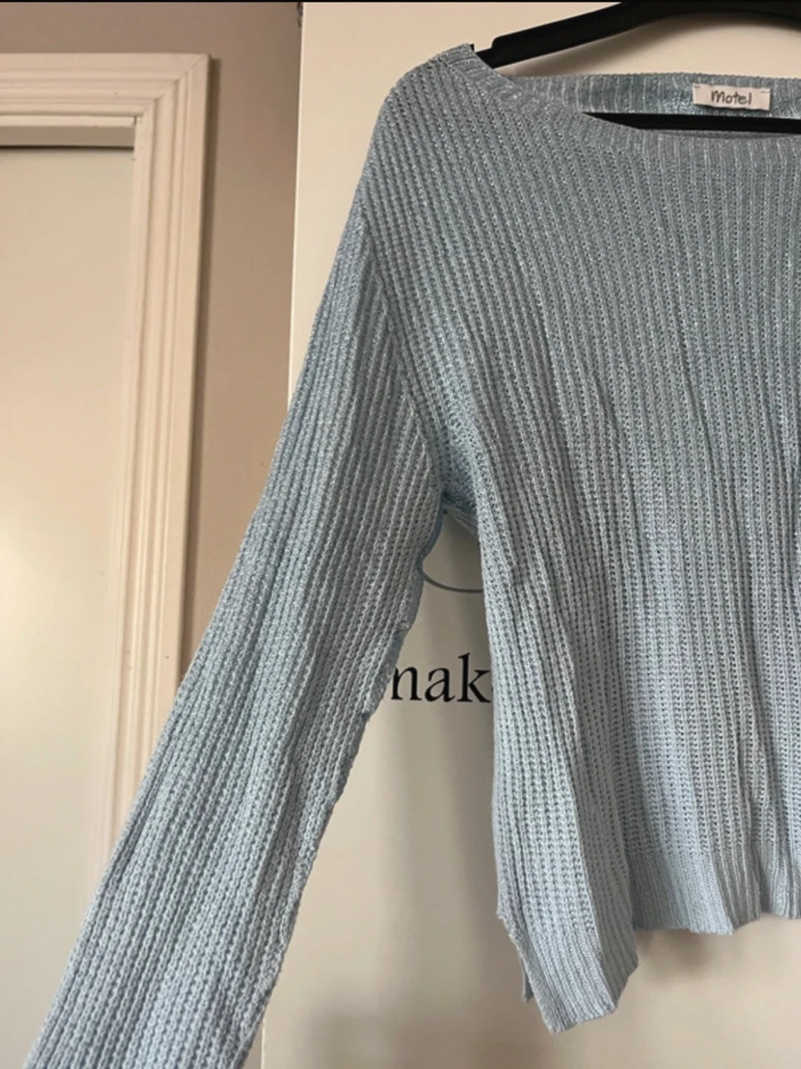 Ljusblå stickad tröja  - 2