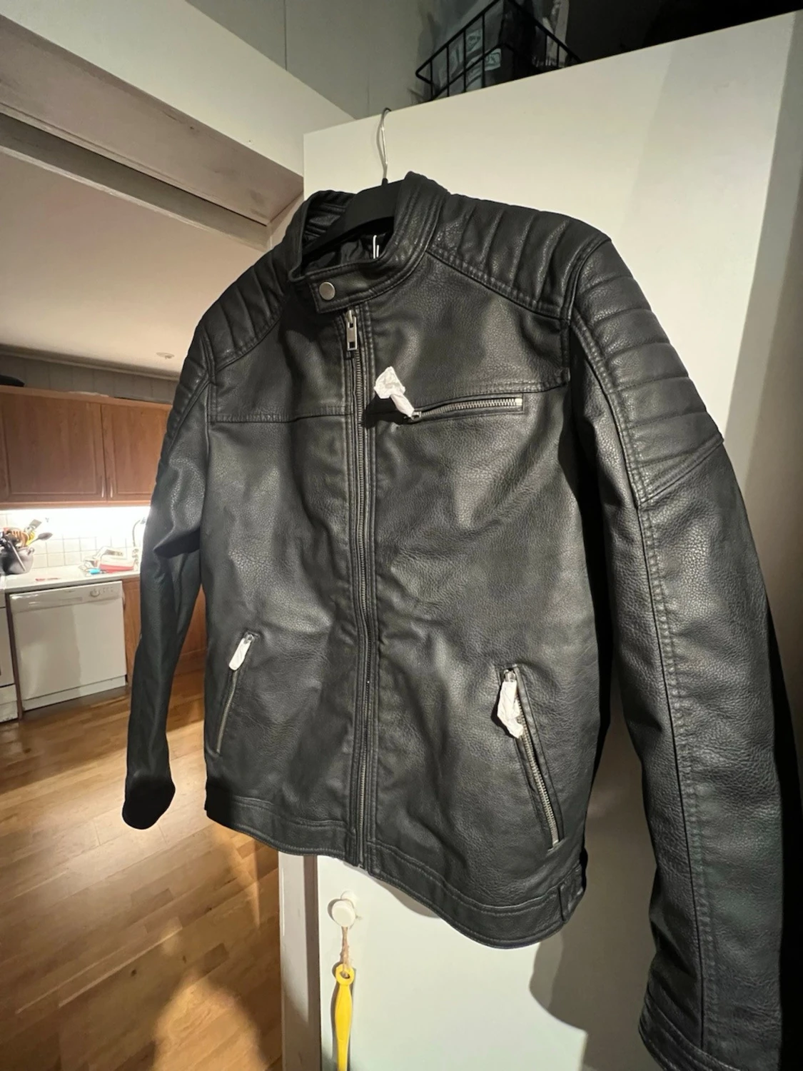 Svart skinnjacka från Jack & Jones