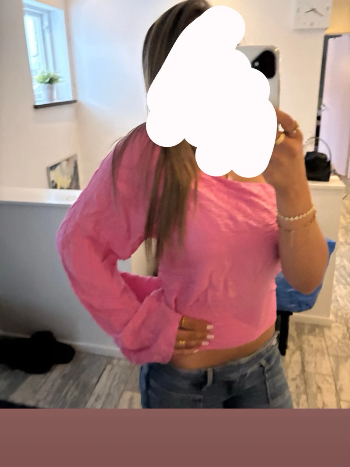 Rosa oneshoulder topp - 1