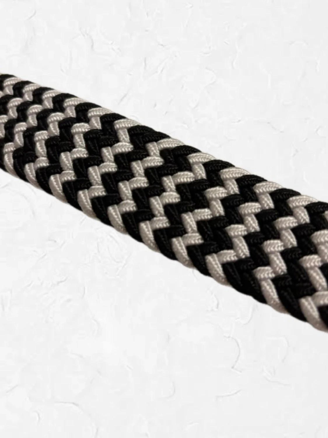 Svartvitt Flätat Bälte  - 1