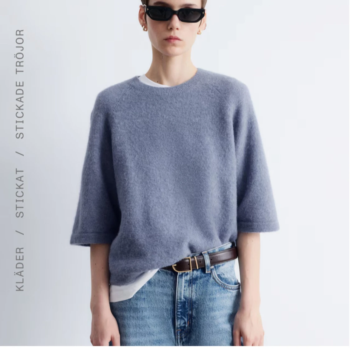 Ljusblå stickad tröja Other Stories