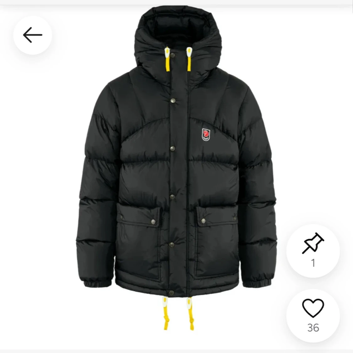 Svart dunjacka från Fjällräven