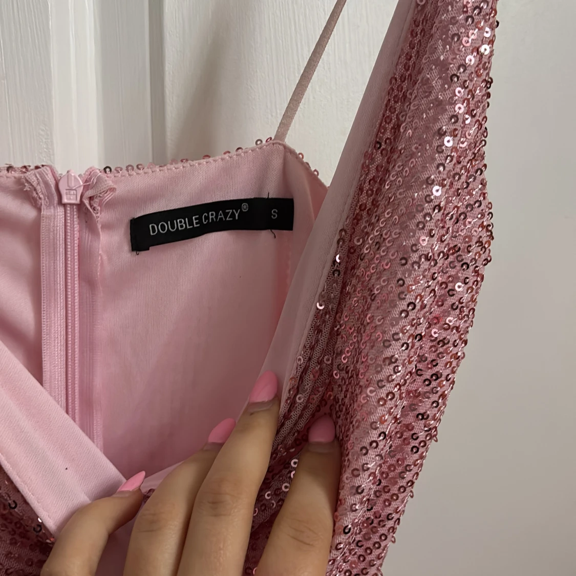 Rosa glittrig klänning Double Crazy - 1