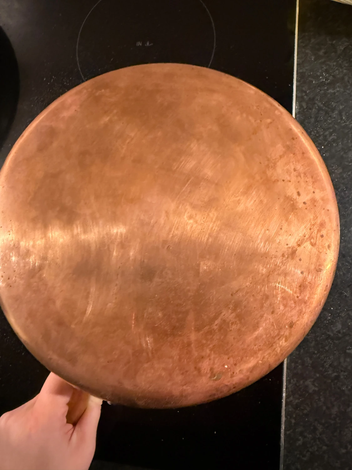 Koppargryta med mässingshandtag - 1