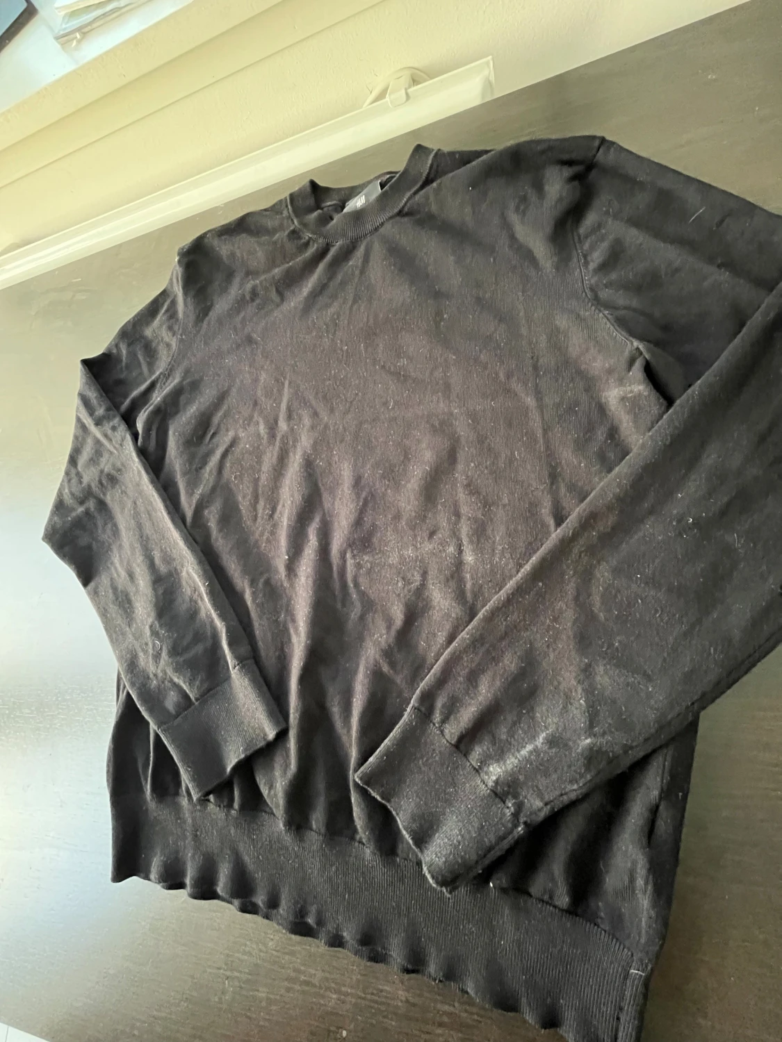 Svart basic långärmad  - 1