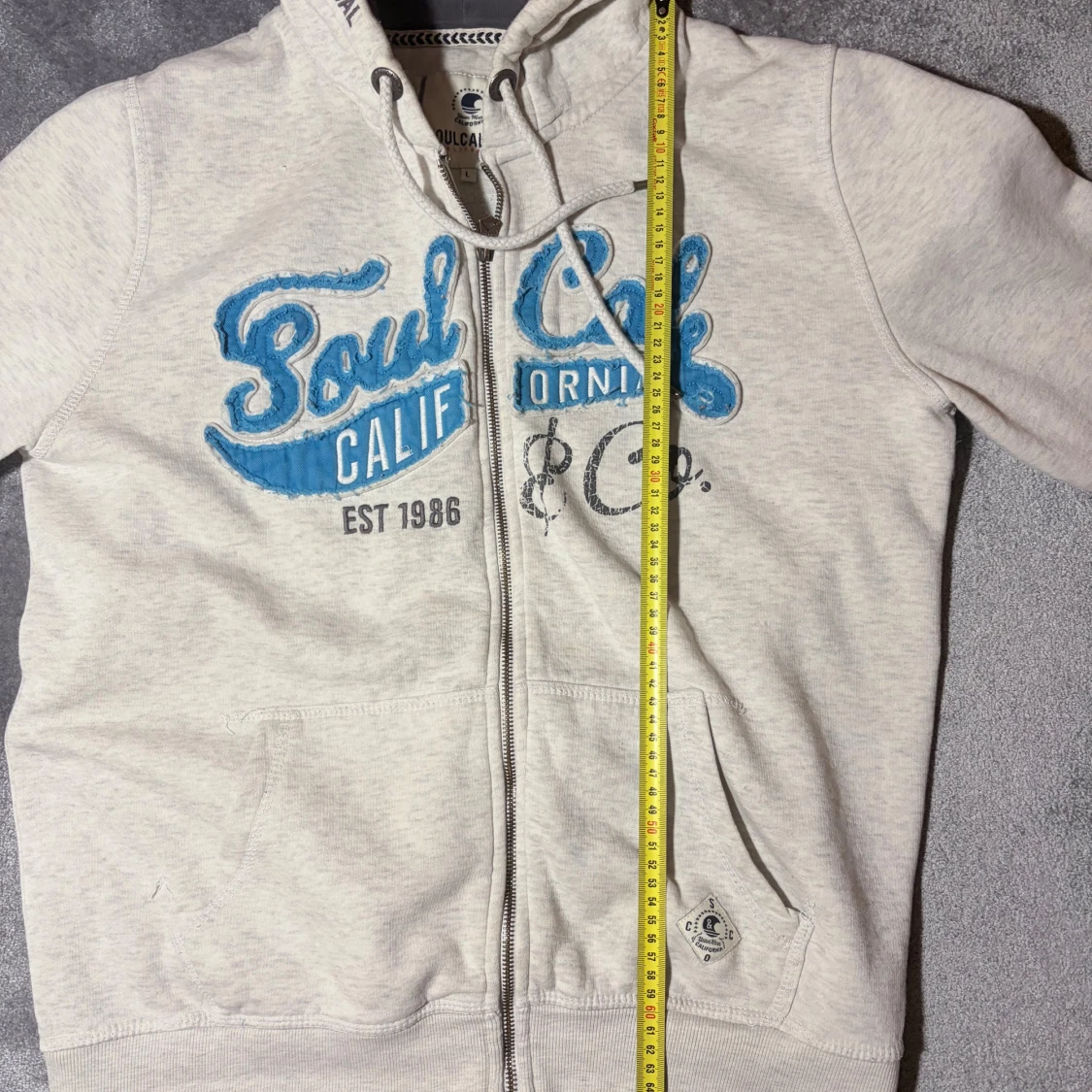 SoulCal&Co ljusgrå hoodie   - 3