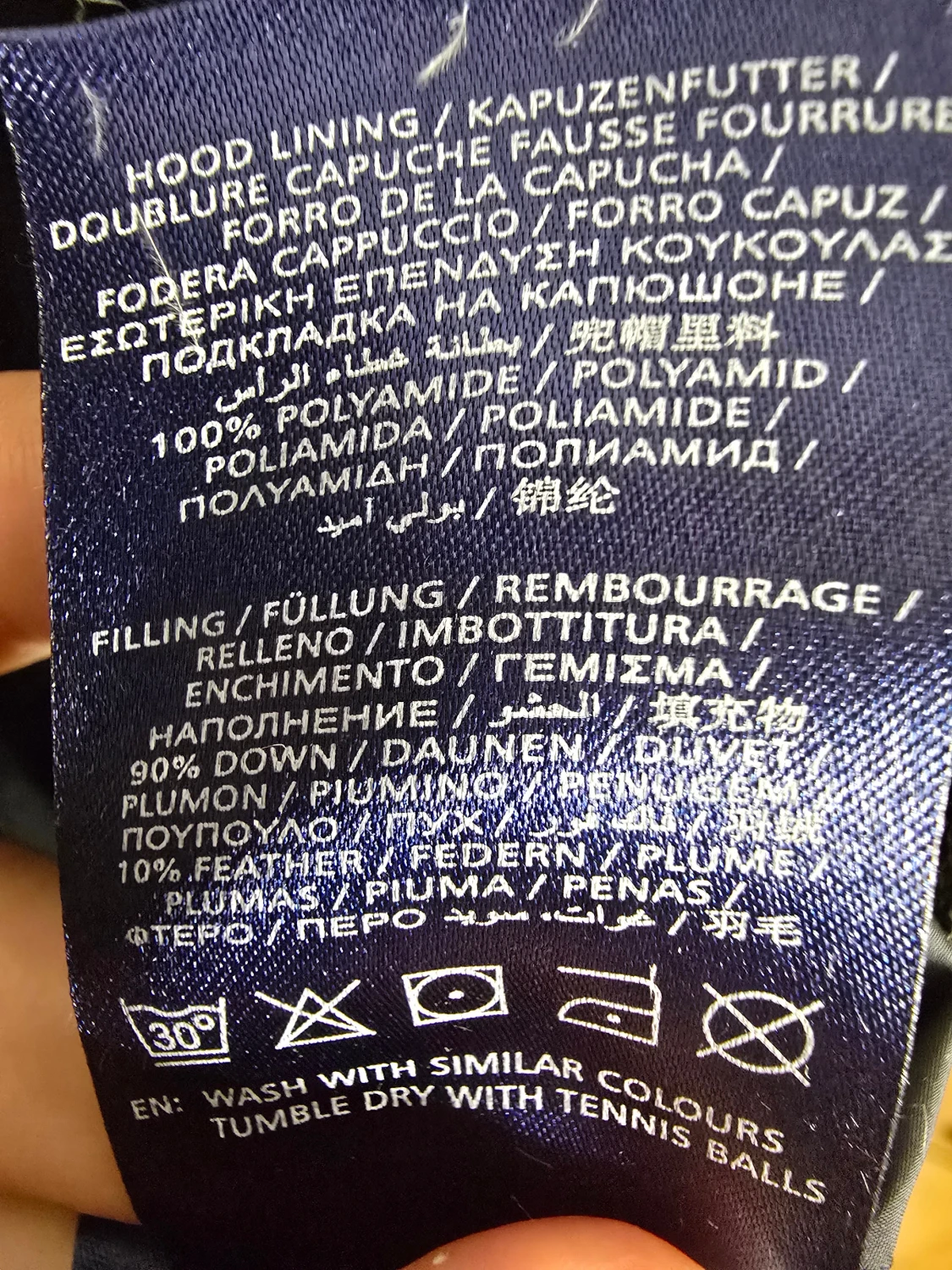 Mörkblå lång dunjacka från Gant - 5