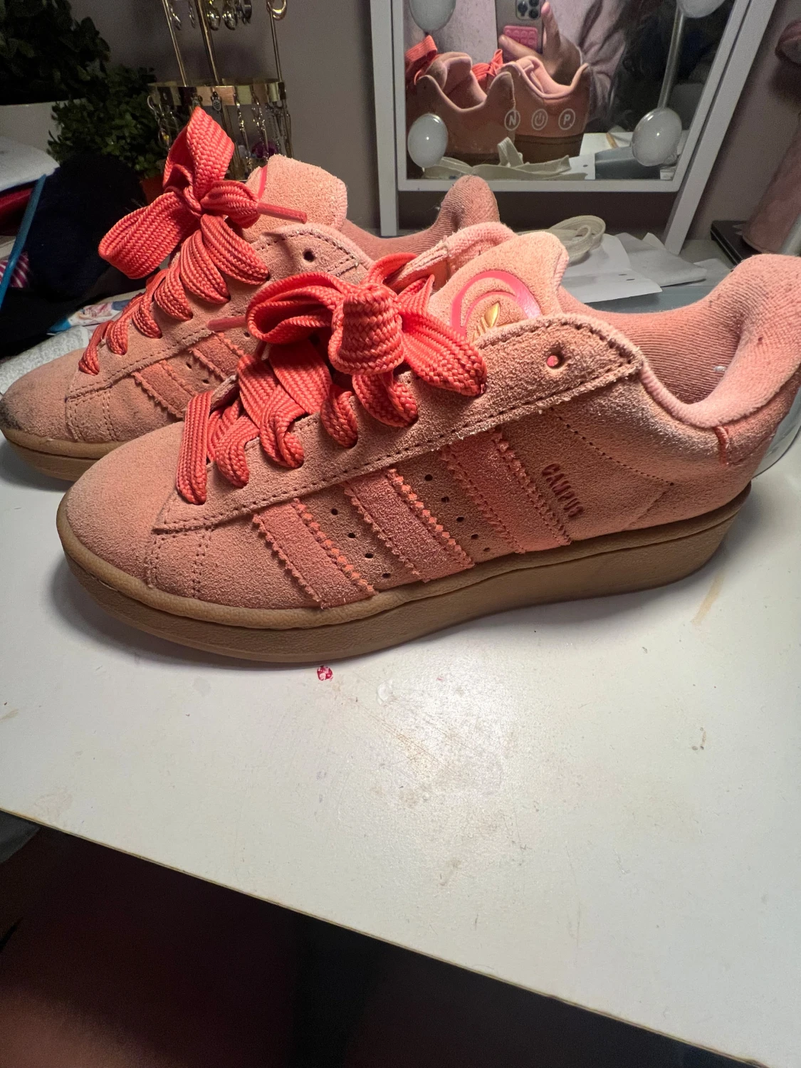 Adidas Campus rosa sneakers mocka