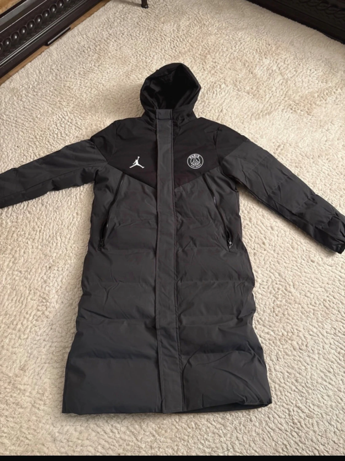 Svart lång dunjacka PSG x Jordan - 3
