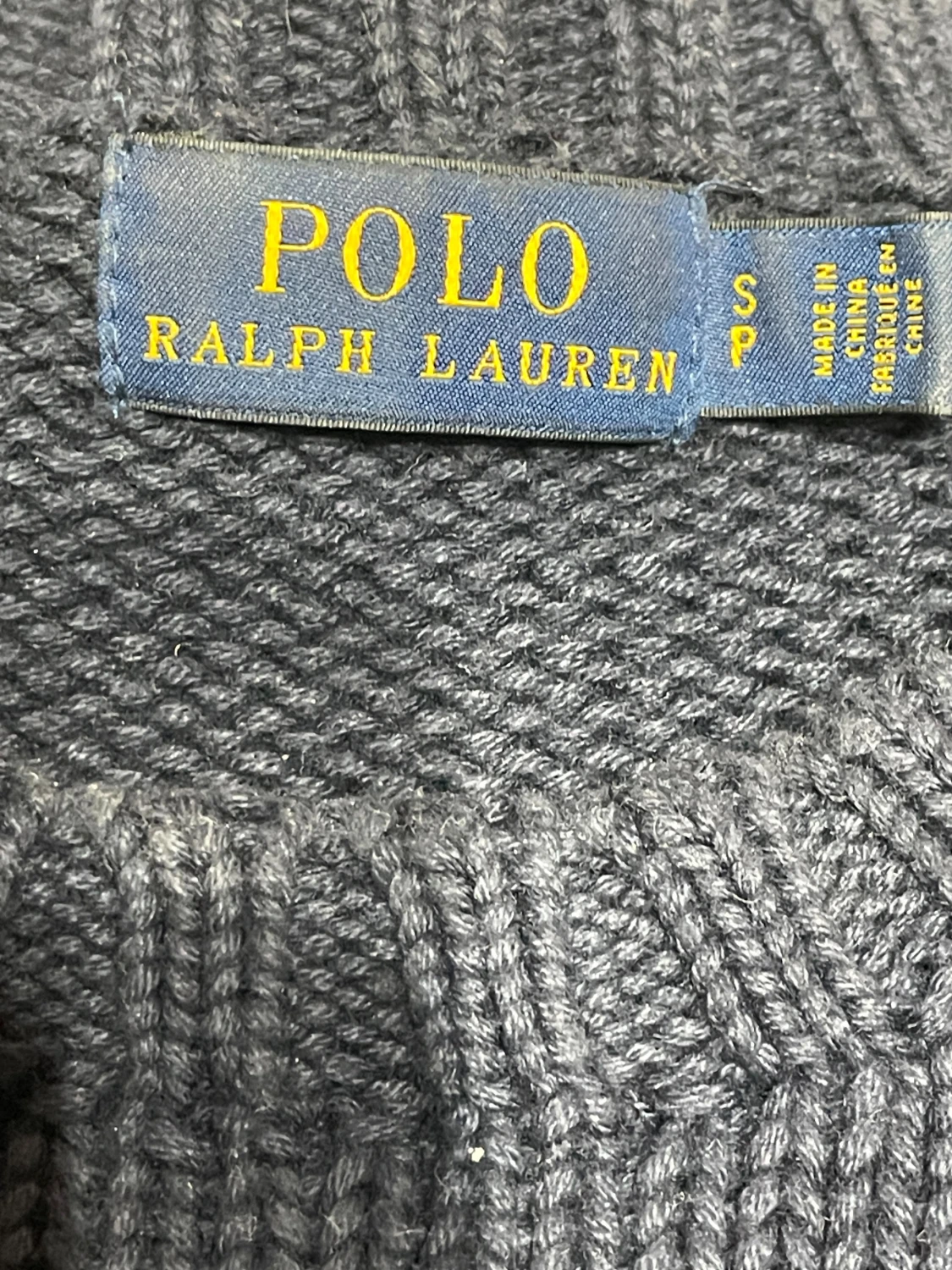 Mörkblå stickad flagg tröja Polo Ralph Lauren - 4
