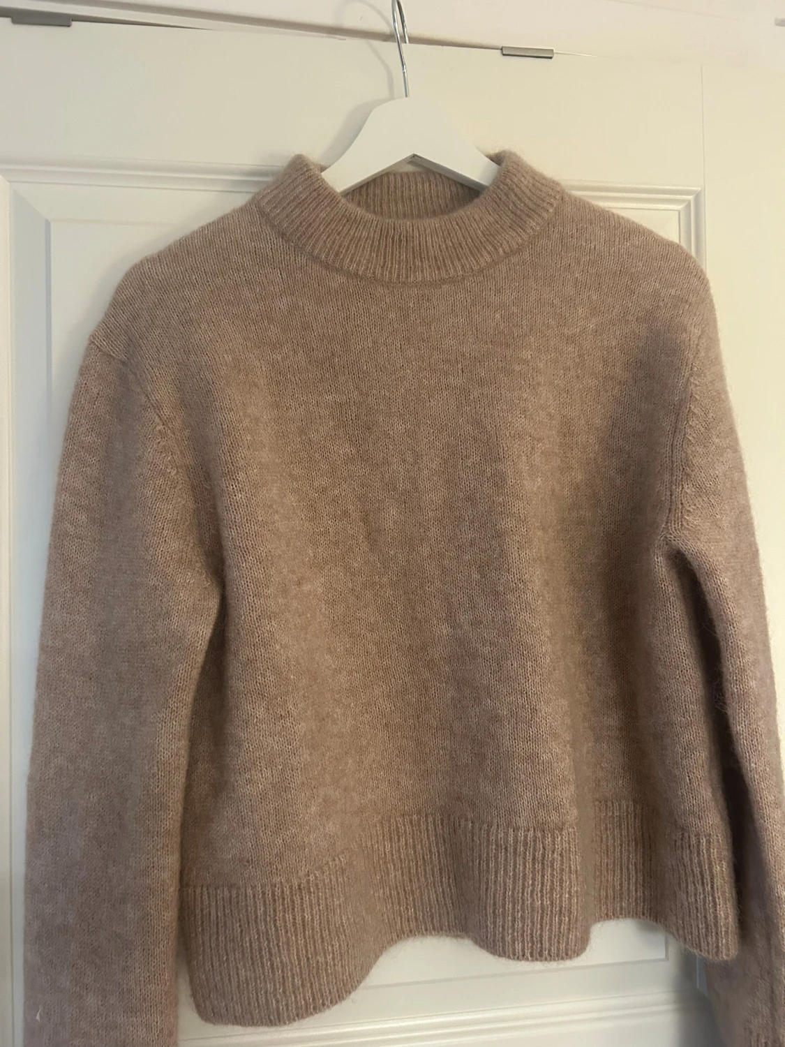  Nyskick Beige stickad tröja ull & mohair från H&M Stl s - 1