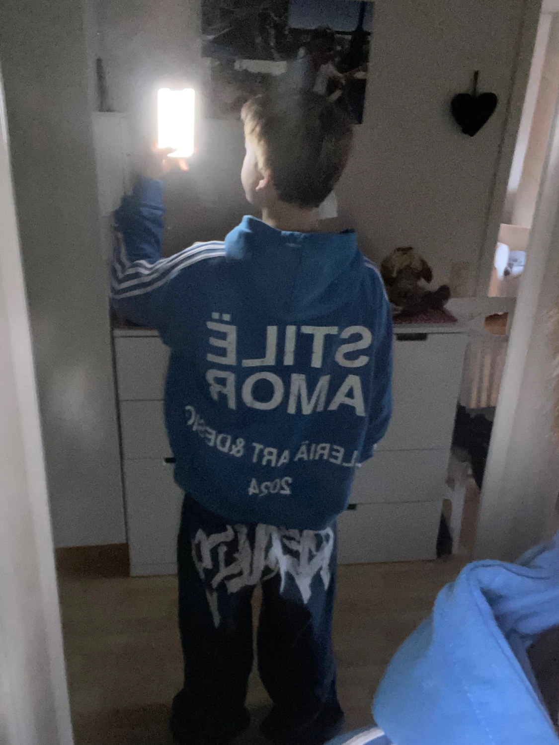 Blå hoodie Stile Amor  - 4