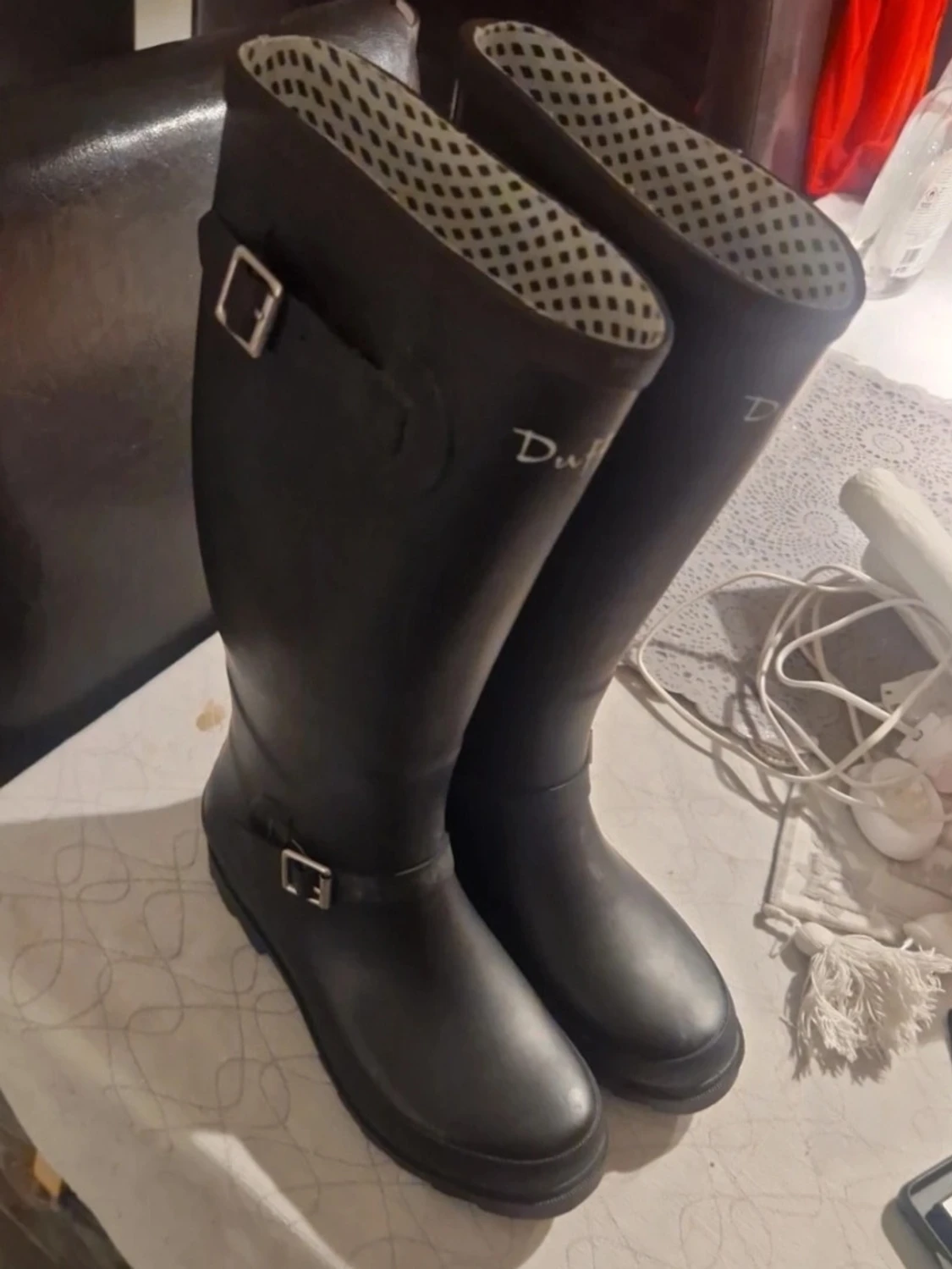 Svarta höga stövlar från Duffi - 1