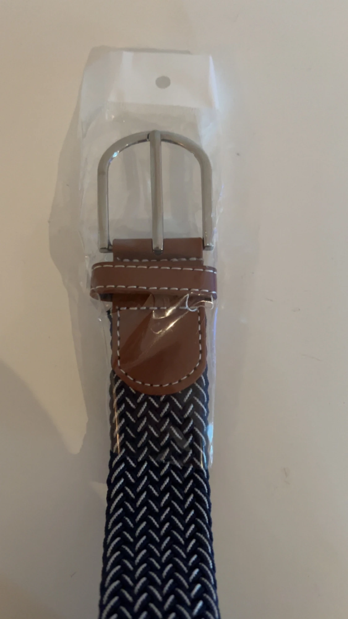 Mörkblå randigt flätat bälte - 2