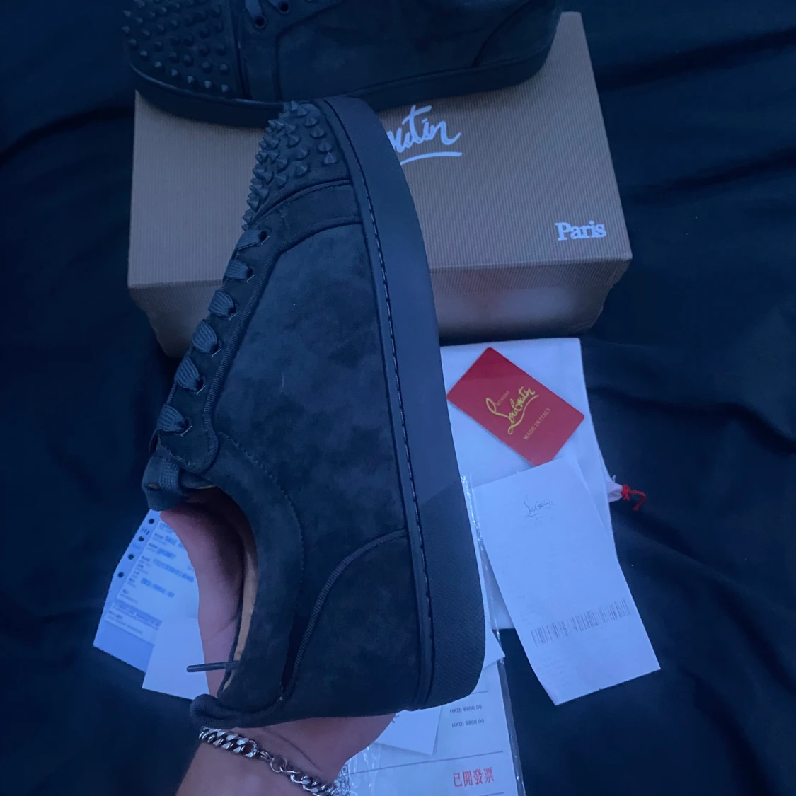 Christian Louboutin svarta sneakers mocka - 1