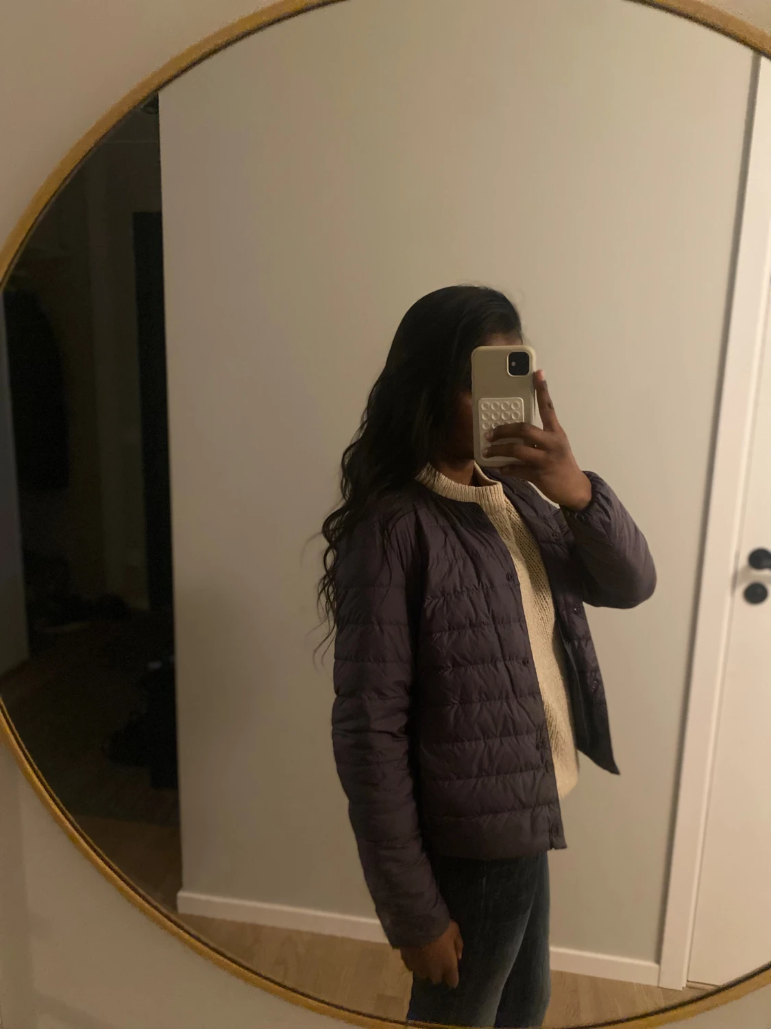 Grå dunjacka från Uniqlo XS