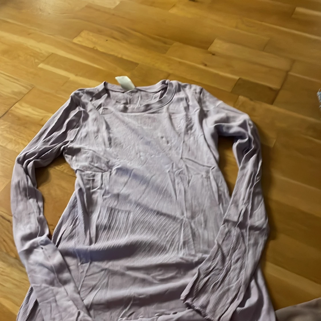 Ljuslila ribbad långärmad tröja Lindex - 1