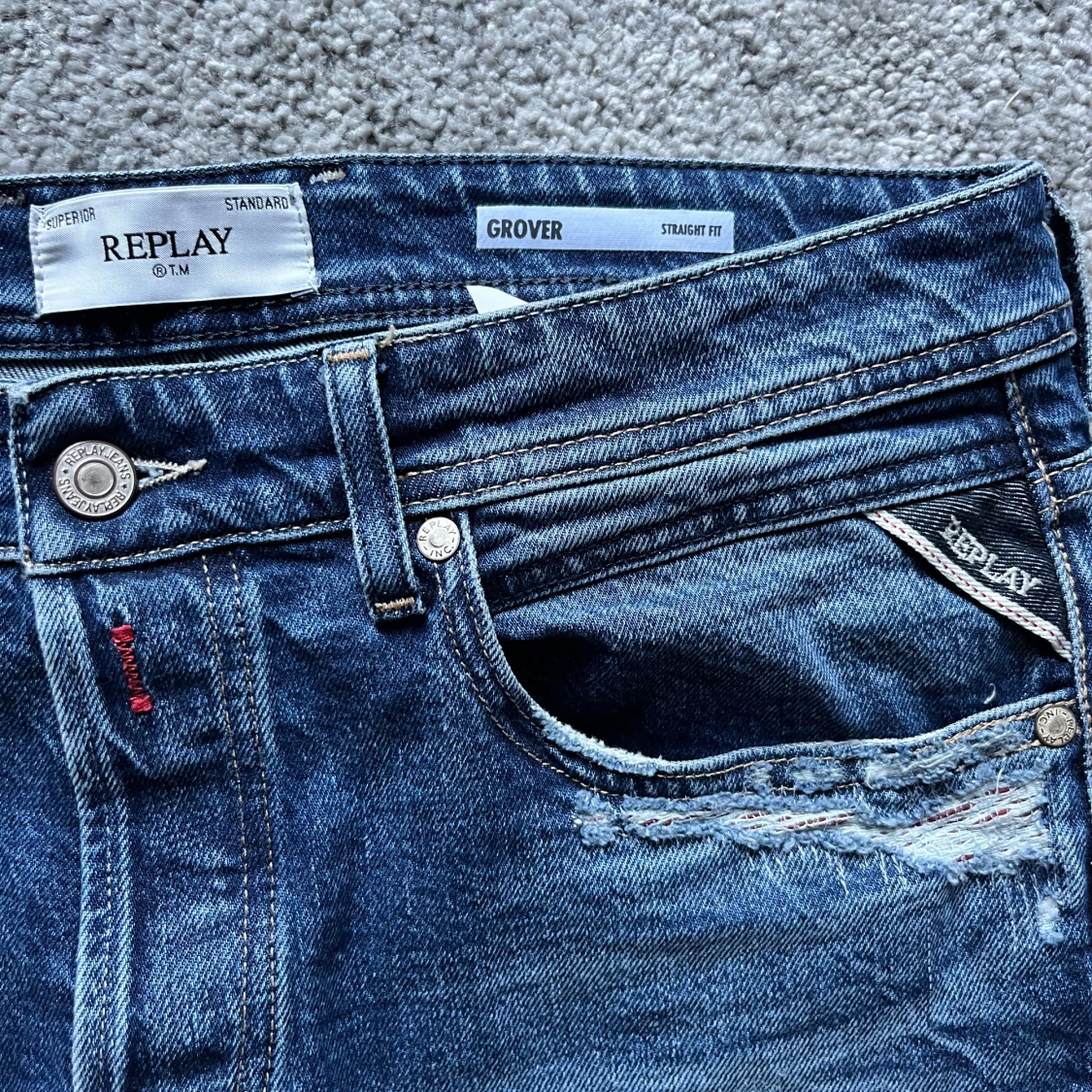 Replay Grover blå jeans straight fit - 2
