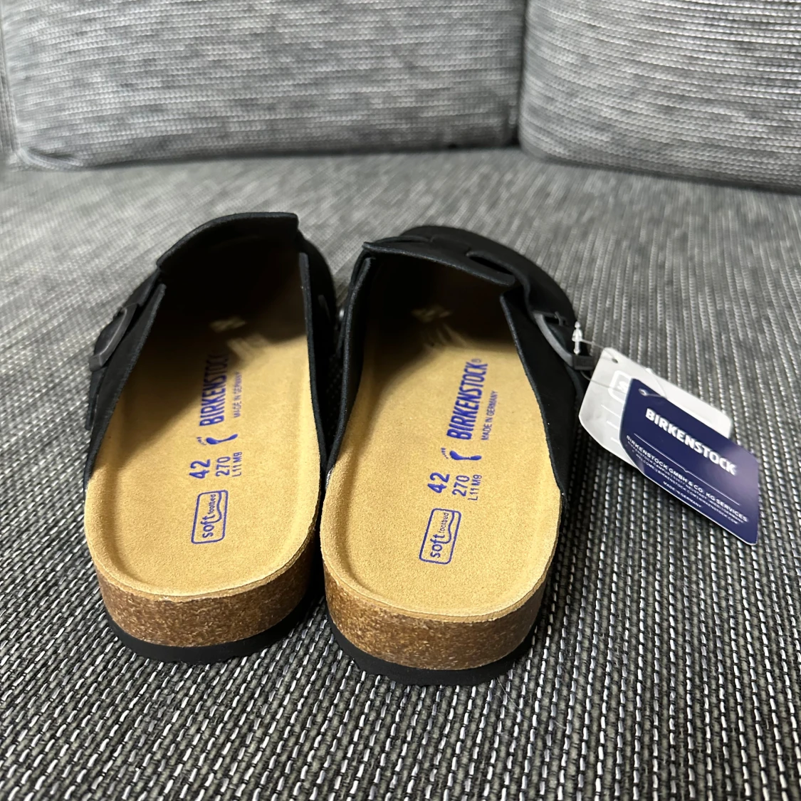 Birkenstock Boston svarta mockasandaler - 1