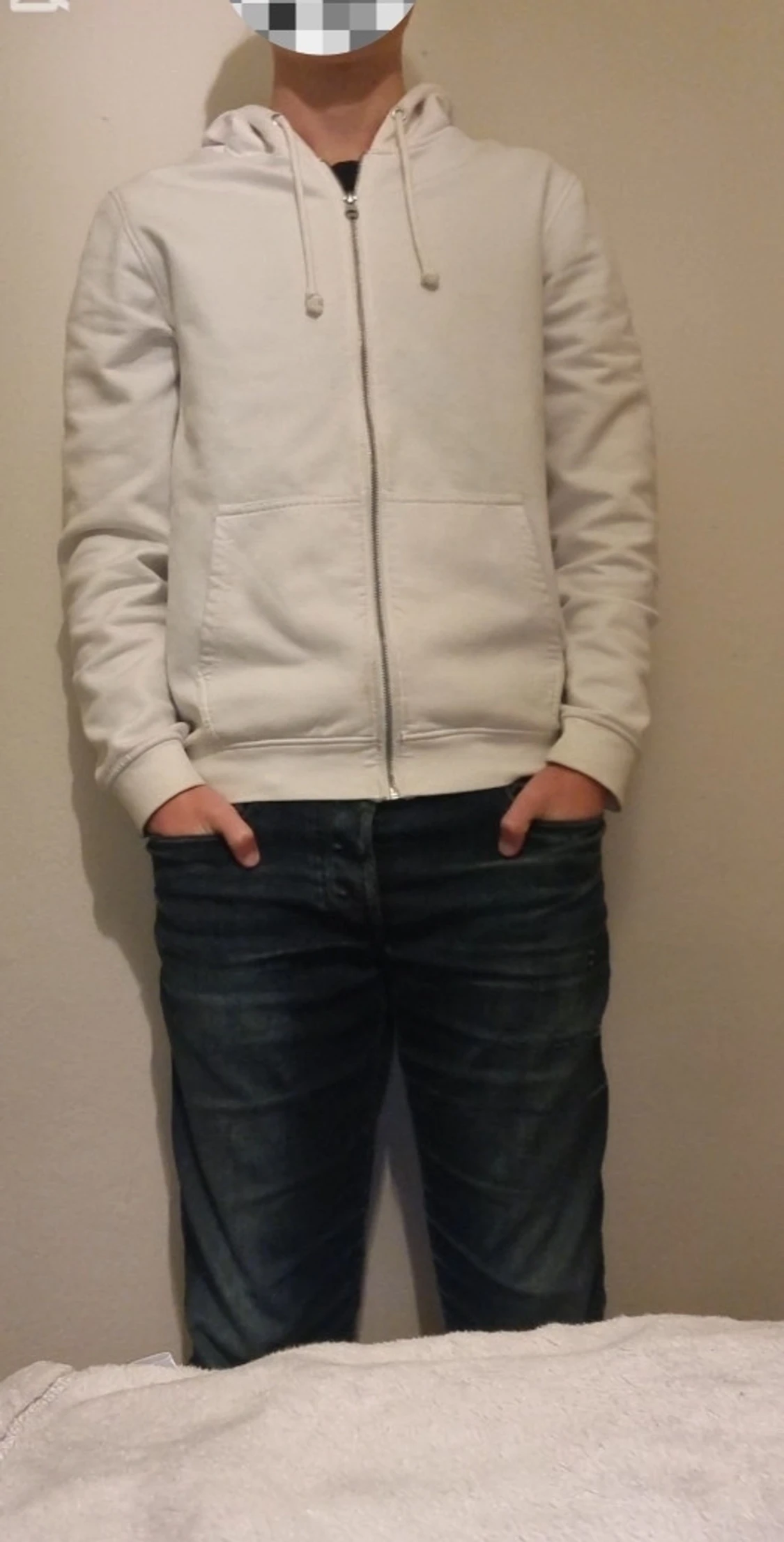 Vit zip hoodie från Pier One - 4