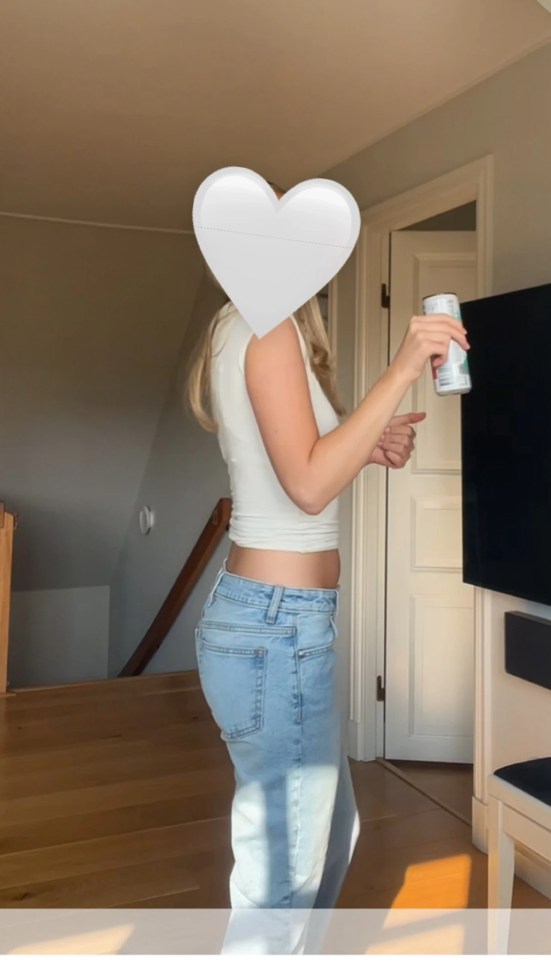 Ljusblå raka jeans med låg midja - 2