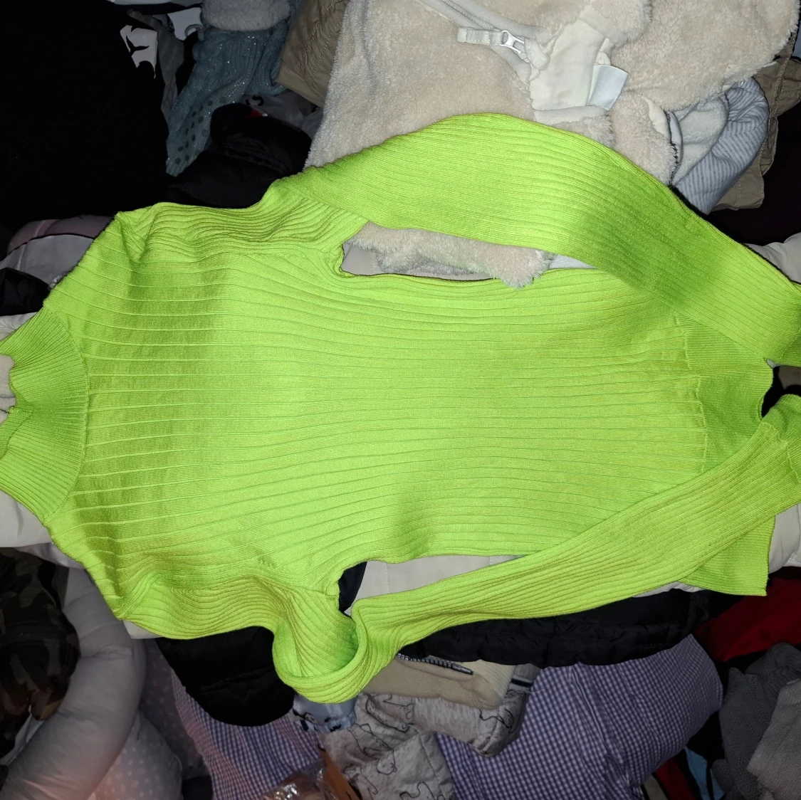 Neon grön stickad topp