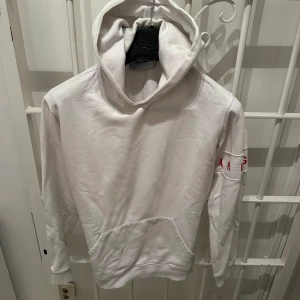 Axel arigato hoodie - En axel arigato hoodie med arigato runt vänster arm. Den är i storlek small men skulle säga att det kanske snarare är en medium. Den har en fläck på ryggen, därav priset, men den syns in te särskilt mycket. 