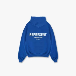 Blå hoodie från Represent - Snygg blå hoodie från Represent owners club köpt på farfetch aldrig använt för stort.