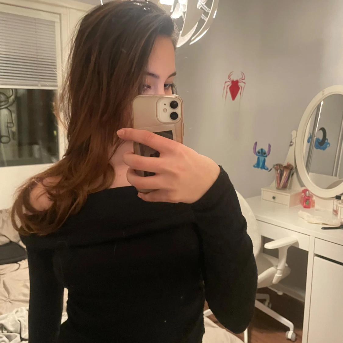 Svart offshoulder topp