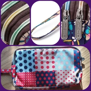 Snygg mönstrad necessär med 3 fack - Snygg necessär med 3 fack, mått: ca 17 × 12 cm, oanvänd. ✨️Titta igenom alla mina upplagda och köp fler saker i bundle för att spara på frakten och få allt du köpt i ett och samma paket✨️