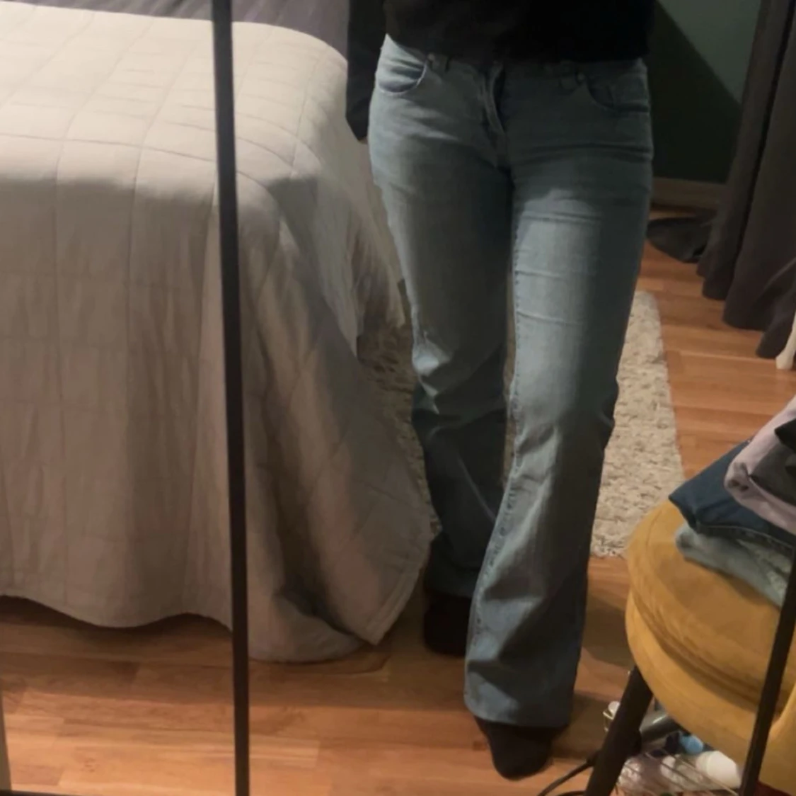 Lågmidjade vintagejeans i bootcut - 90