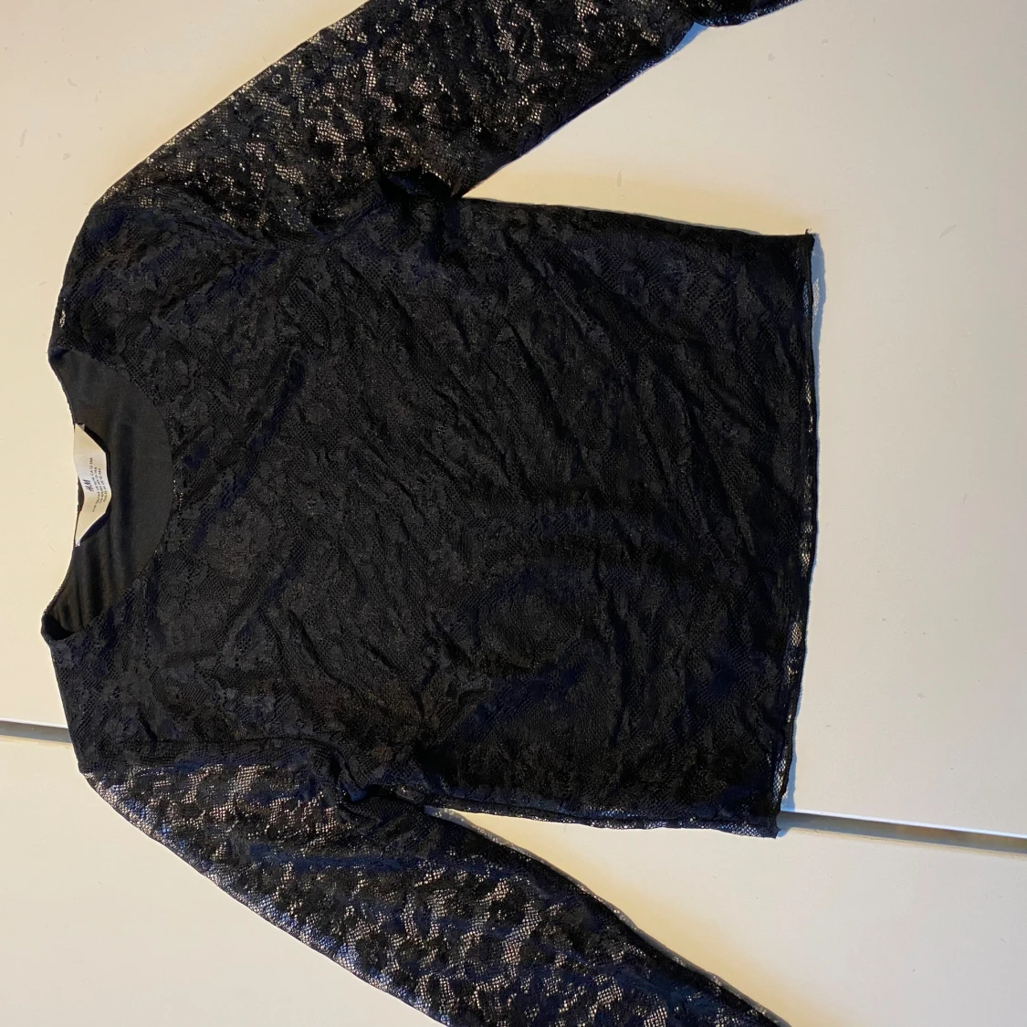 Svart spetsblus från H&M