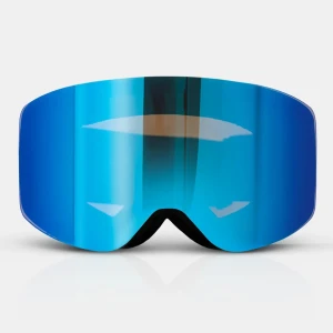 Blå skidglasögon med spegelglas - Snygga blå skidglasögon med spegelglas och svart elastiskt band. Perfekta för vintersport och skyddar mot starkt solljus i backen. Modern design med bred synvinkel. Aldrig använda ligger i original förpackning. 