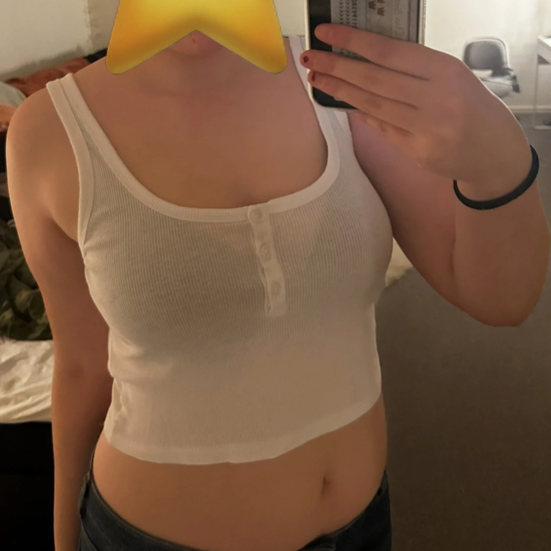 Vit ribbad linnetopp från 157