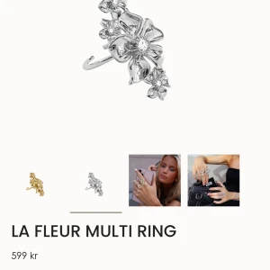 La Fleur Multi Ring ioaku - Elegant ring i silver med ett vackert blommönster. Perfekt för att ge en stilfull touch till din outfit. Ringen har en unik design med flera blommor som ger ett lyxigt intryck. Den är ifrån ioaku och är aldrig använd då jag är guld tjej! Den kostar 600 och är ofta slutsåld, jag säljer för 400 skriv vid frågor❤️
