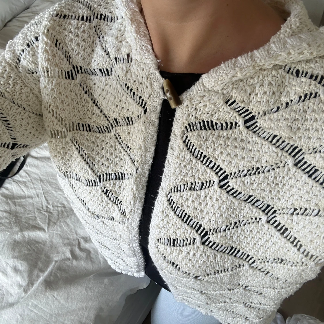 Vit stickad tröja - 91