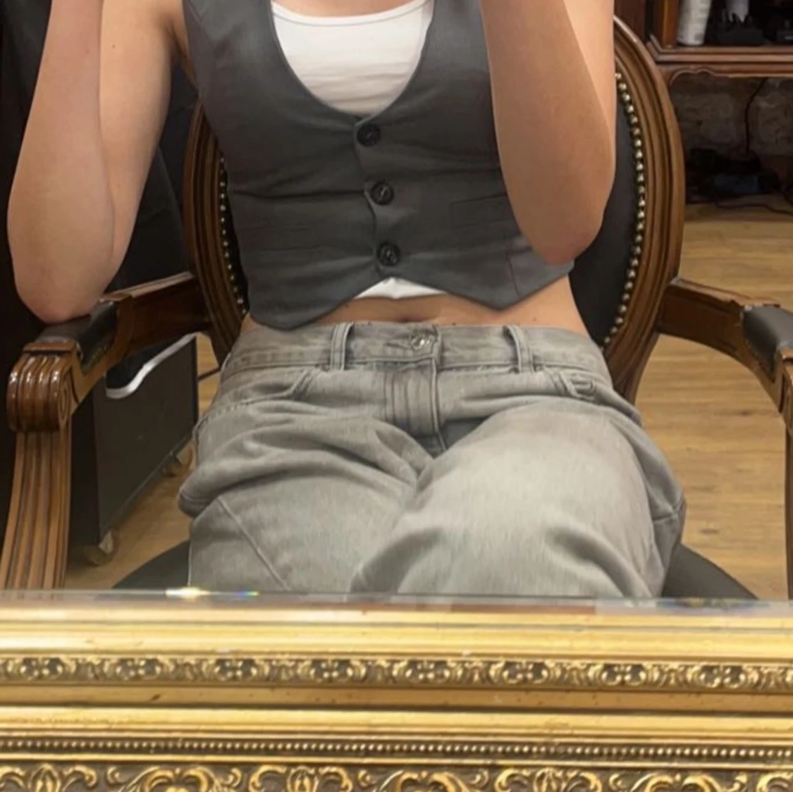 Ljusgrå jeans  - 90