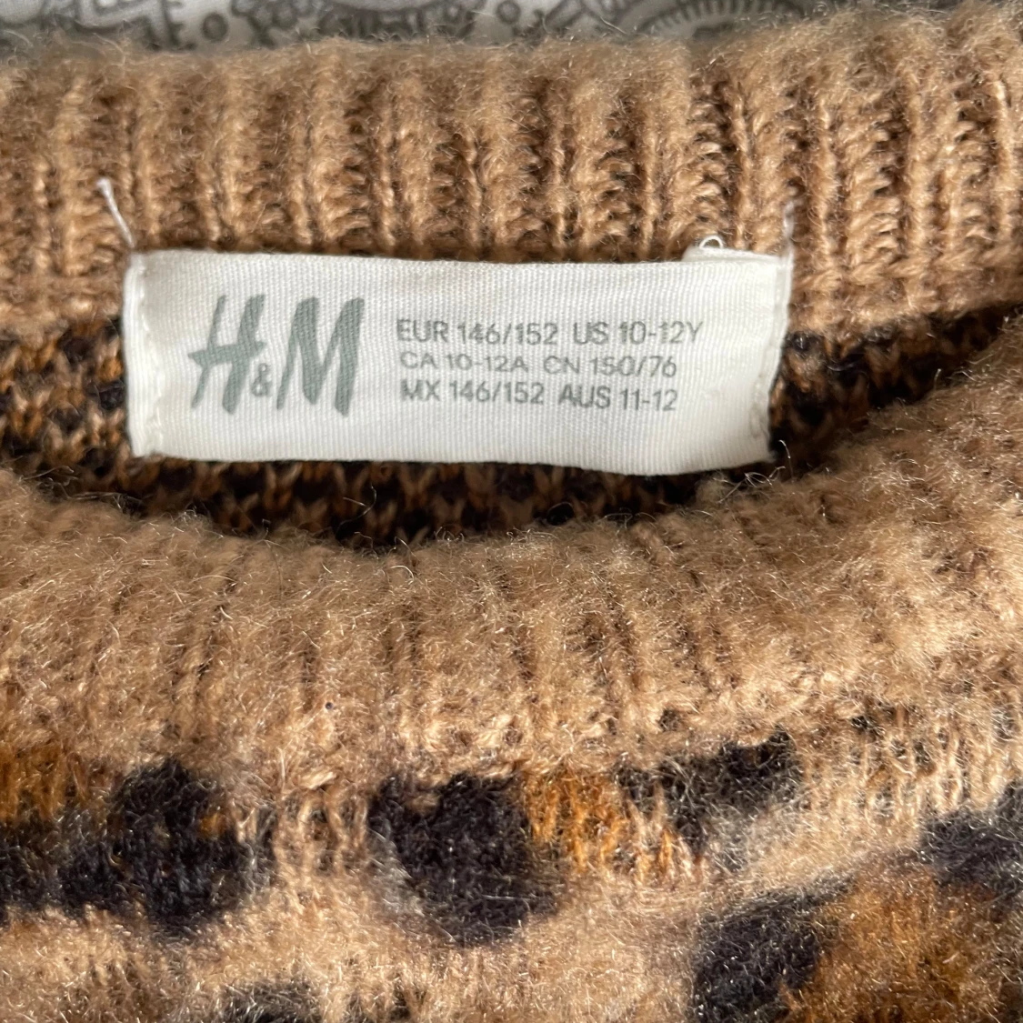 Leopardmönstrad stickad tröja  - 91