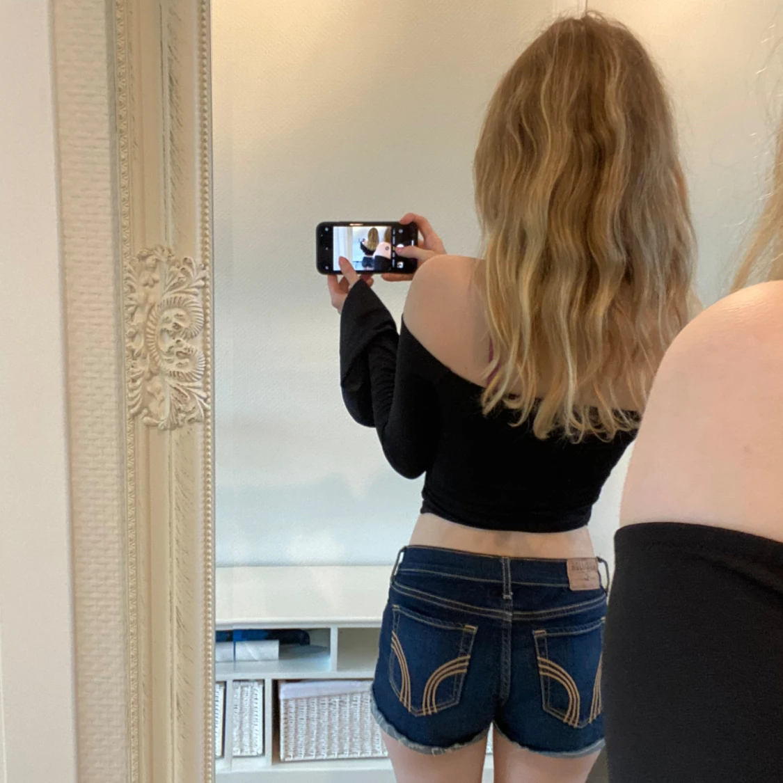 Svart off shoulder tröja - 90