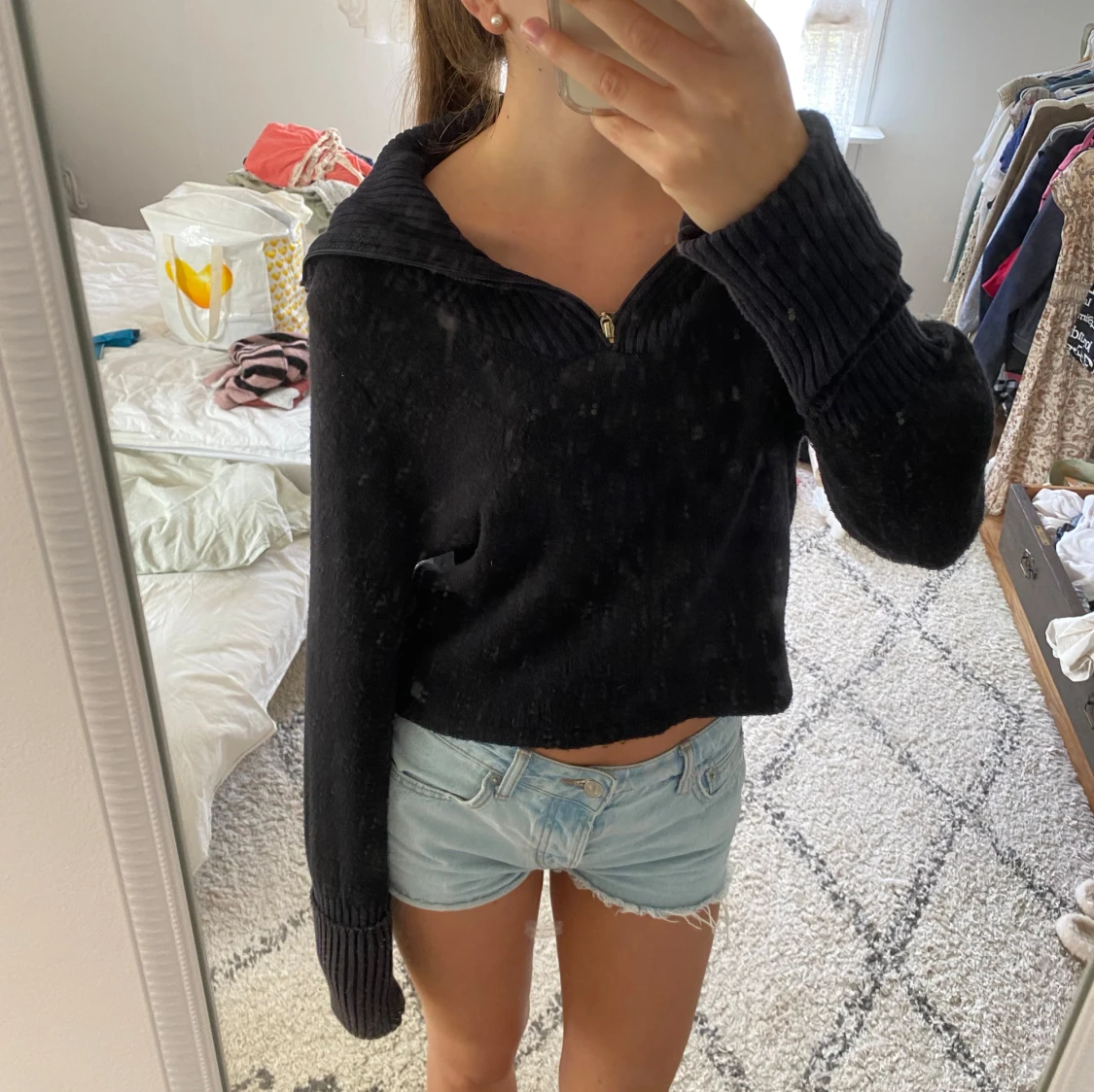 Marinblå tjocktröja - 91