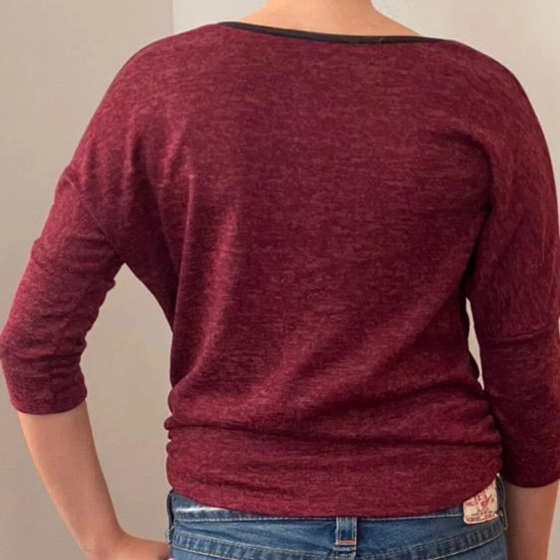 Vinröd tröja med dragkedja - 90