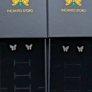 Fjäril örhängen set (CE063) - Silver S925. Roseguld plätering.