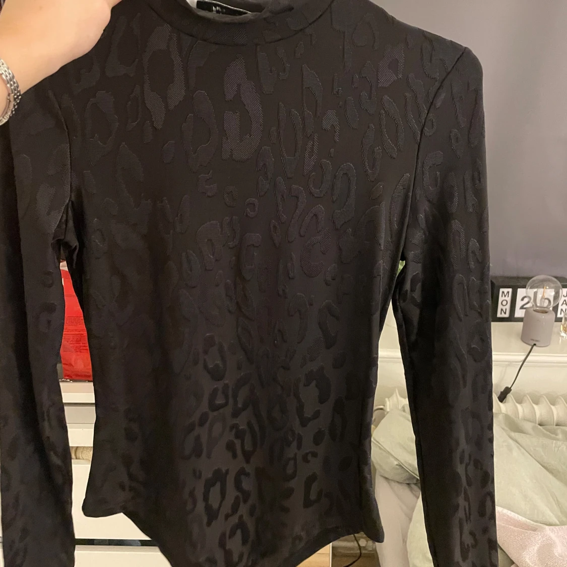 Svart leopardmönstrad body - 2