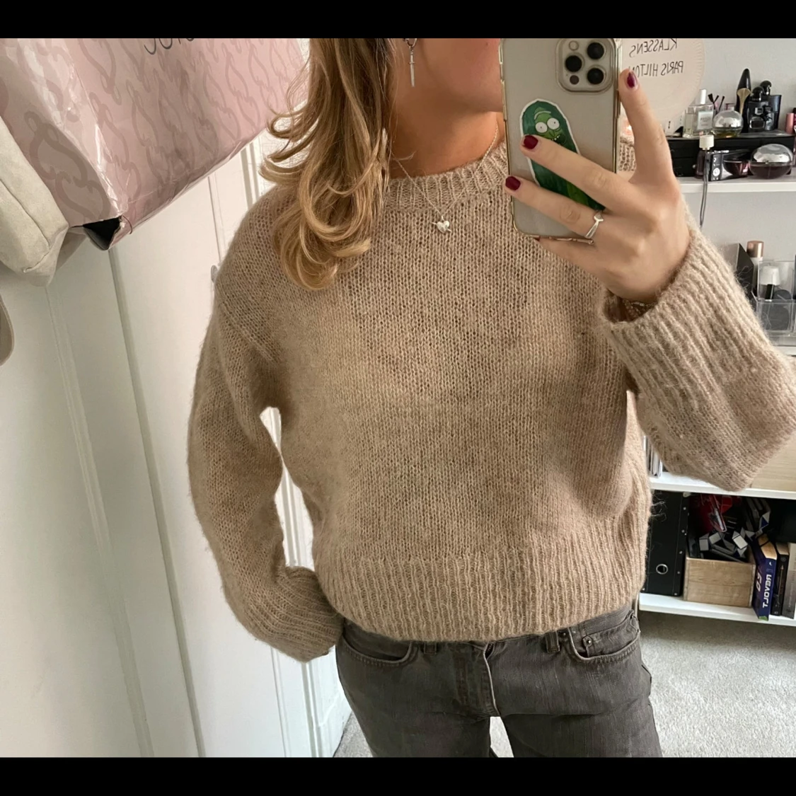 Beige Stickad tröja  - 90