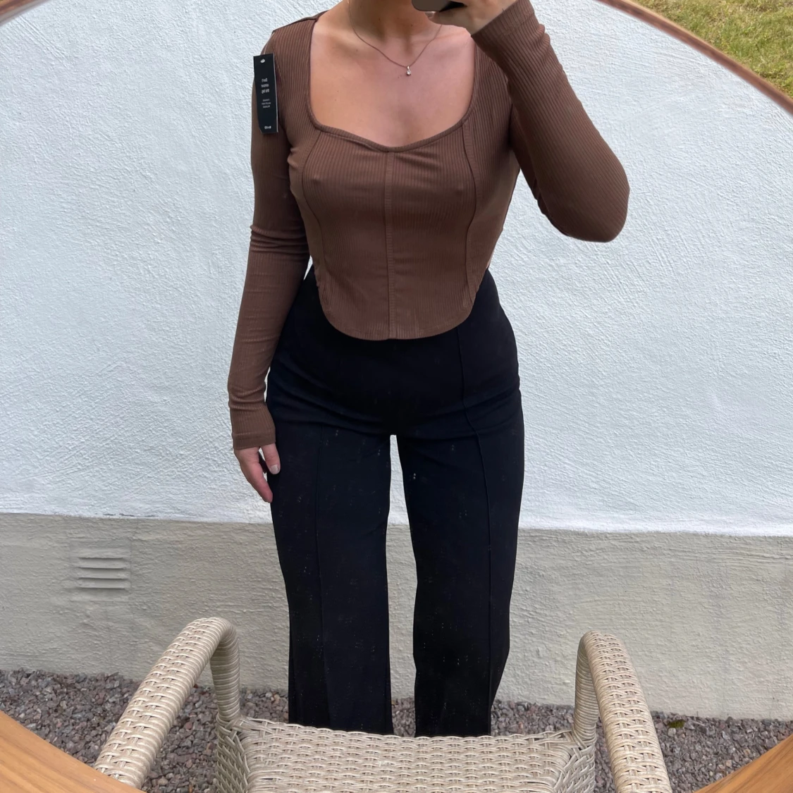 Brun ribbad topp från NA-KD