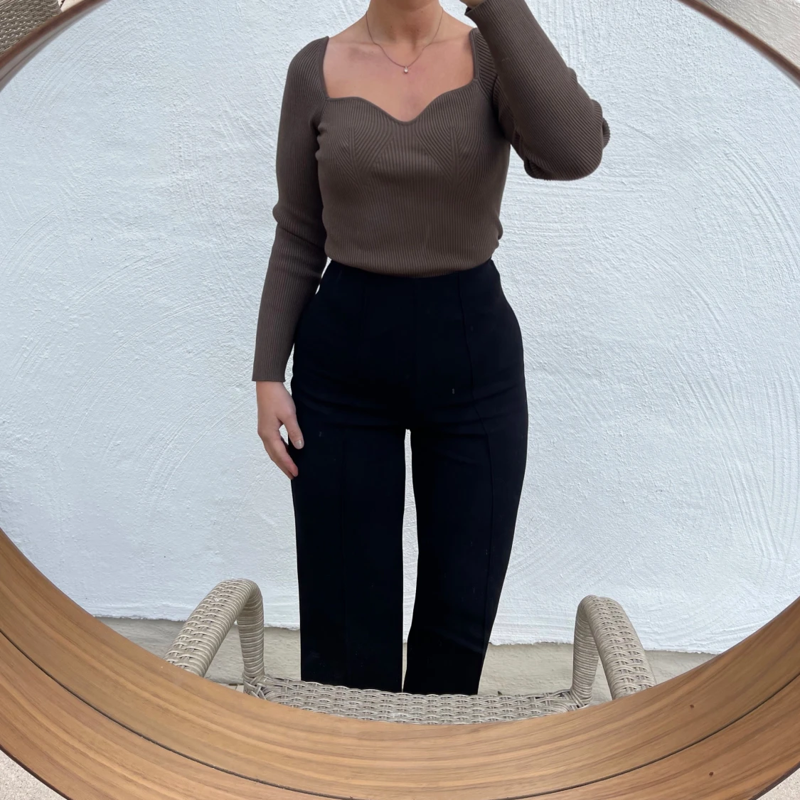 Brun ribbad topp från NA-KD