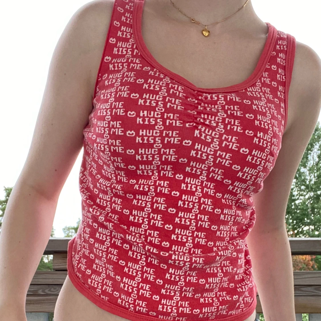 Röd topp linne - 90